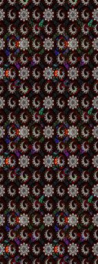 Küçük çiçekli yay deseni çiz. Suluboya tarzında siyah ve gri renklerde. Raster illüstrasyonu.