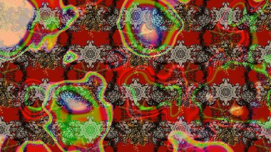 Modern stil dokusu. Çiçek desenli raster, kırmızı ve kahverengi çizgi grafik deseni soyut raster arkaplan.