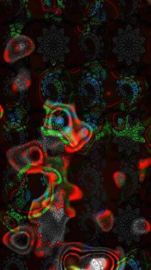 Raster Hip kumaş deseni. Eskiz Vintage Çiçek Deseni.