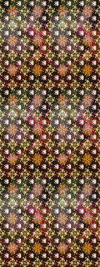 Küçük kahverengi ve gri renkte güzel bir besin torbası deseni, çiçekler. Millefleur 'lar. Tekstil, kumaş, kapaklar, duvar kağıtları, baskı, paket, koleksiyon defteri, örgü, dekupaj için çiçek arkaplanı..