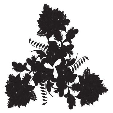 vector pattern with black flowers