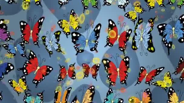 Motion butterflies background — Stock Video