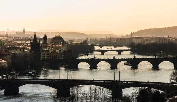 Podul de seară Praga — Fotografie, imagine de stoc