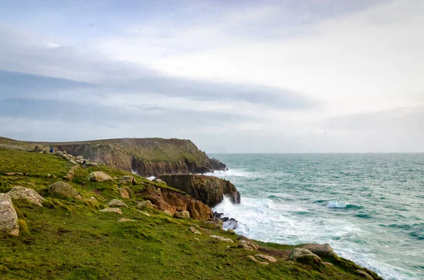 Cliffs Sea Lands End Inghilterra Parte Più Occidentale Dell Inghilterra — Foto Stock