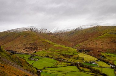 Göl Bölgesi, Birleşik Krallık 'ta Grasmere doğasına kış manzarası