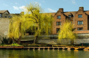 Cambridge, İngiltere ve İngiltere 'de tekneleri boş olan liman.