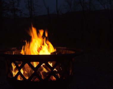 Campfire flames in fire pit clipart