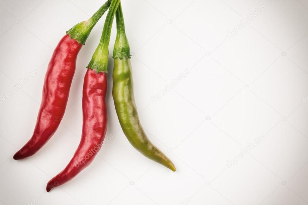 Three Thai chili peppers