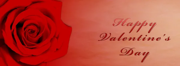 Happy Valentijnsdag rode roos tag — Stockfoto