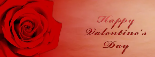 Buon San Valentino tag rosa rossa — Foto Stock