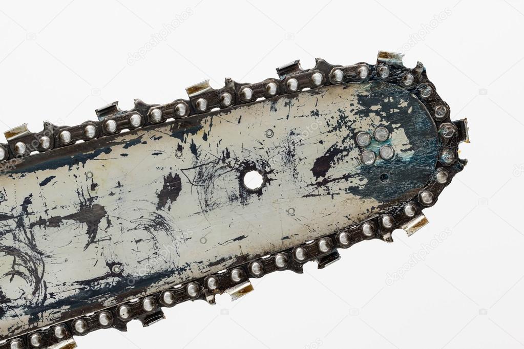 Worn chainsaw bar and blade — Stock Photo © Meisterphotos 96145296