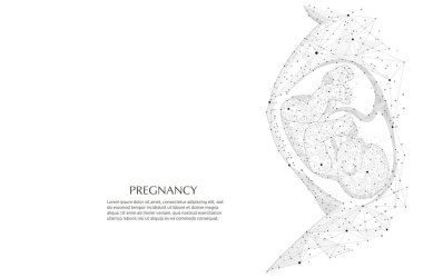 Hamilelik düşük poli kablo çizimi.