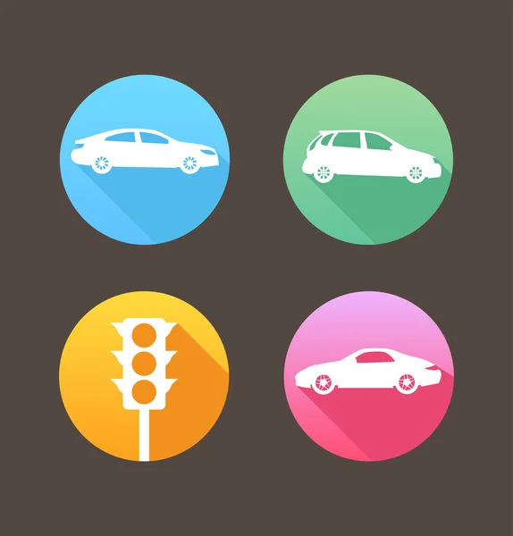 Conjunto de iconos de colores Transporte . — Vector de stock