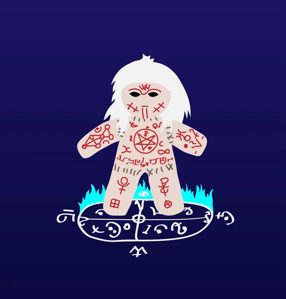 Vudú icono de la muñeca . — Vector de stock