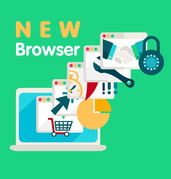 Nuovo modello di browser — Vettoriale Stock