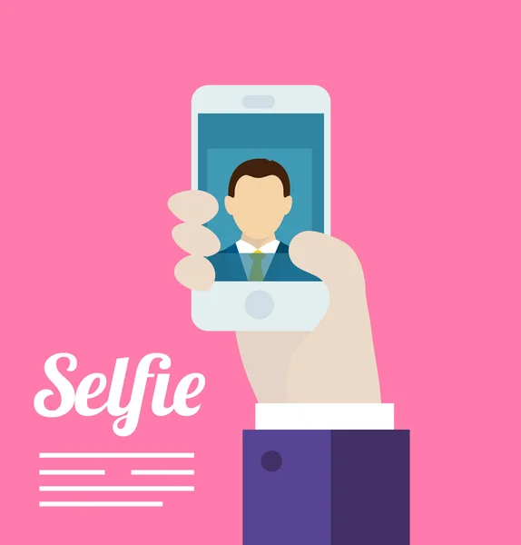 Smartphone-Selfie-Poster. — Stockvektor