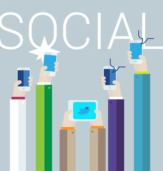 Modello di social network — Vettoriale Stock