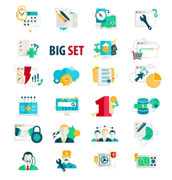 Set flat icons for bussiness. — Stock Vector