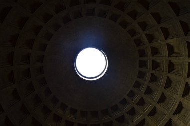 İtalya, Roma, Pantheon, ünlü çatı, delik, ışık