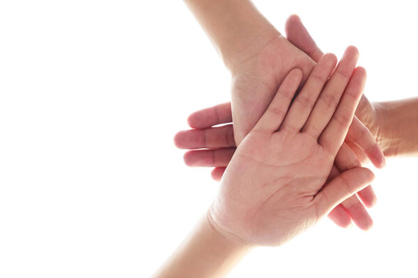 Group of Business Teamwork joining hands team spirit Collaboration group support teamwork agreement concept