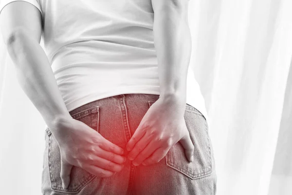 Gesundheitsprobleme Männer Leiden Schweren Hämorrhoiden — Stockfoto