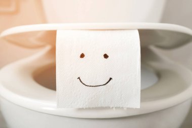 Evdeki klozetin üzerindeki tuvalet kağıdı..