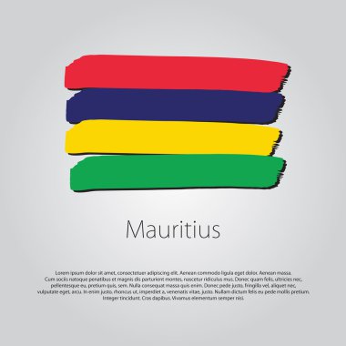 Mauritius bayrak renkli el ile çizilmiş çizgiler Vektör formatında