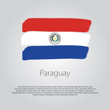 Renkli el çizgileri Vektör Biçiminde Paraguay Bayrağı