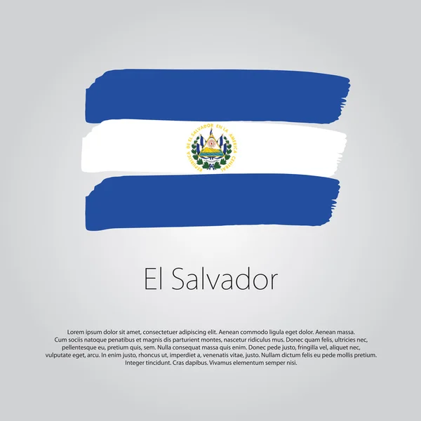 El Salvador Flagga med färgade handritade linjer i vektorformat — Stock vektor