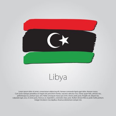 Libya bayrağı renkli el ile çizilmiş çizgiler Vektör formatında