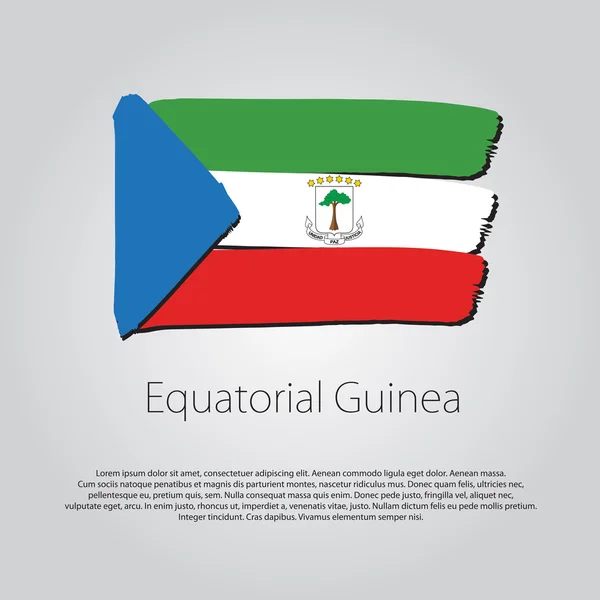 Bandera de Guinea Ecuatorial con líneas dibujadas a mano de colores en formato vectorial — Vector de stock