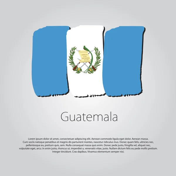 Bandera de Guatemala con líneas dibujadas a mano de colores en formato vectorial — Vector de stock