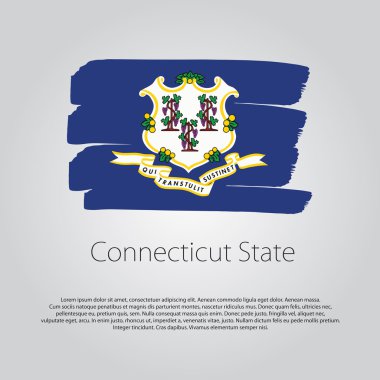 Renkli el çizgileri Vektör Biçiminde Connecticut Eyalet Bayrağı