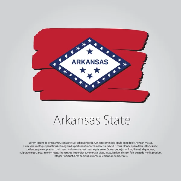 Arkansas State Flag with colored hand drawn lines in Vector Format — Stock Vector