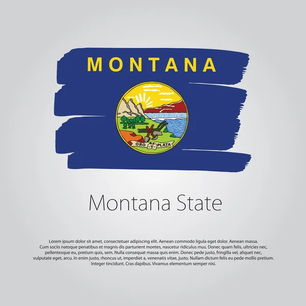 Montana State Vlag met gekleurde handgetekende lijnen in Vector Formaat — Stockvector