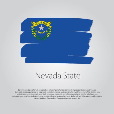 Nevada Devlet bayrağı renkli el ile çizilmiş çizgiler Vektör formatında