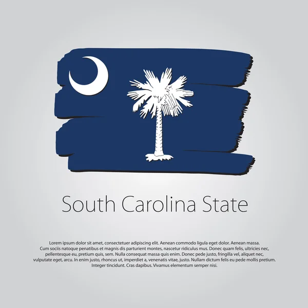 South Carolina State Flag with colored hand drawn lines in Vector Format — Stock Vector