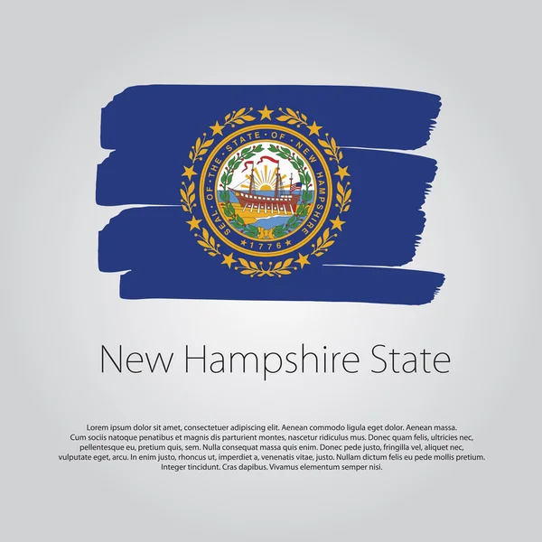 New Hampshire State Flag met gekleurde hand getrokken lijnen in Vector Formaat — Stockvector