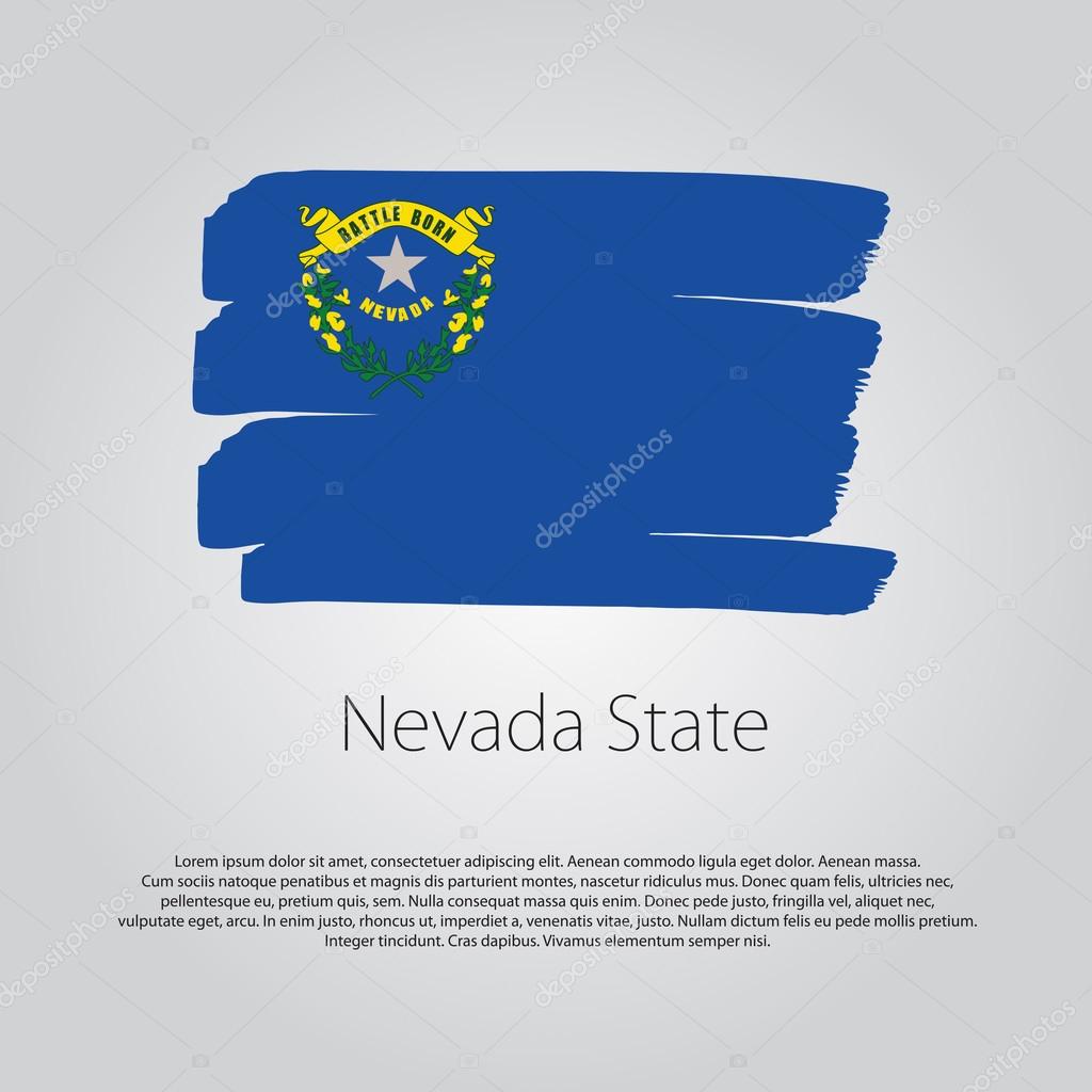 Nevada State Flag with colored hand drawn lines in Vector Format