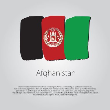 Vektör Biçiminde renkli el çizgileri olan Afganistan Bayrağı