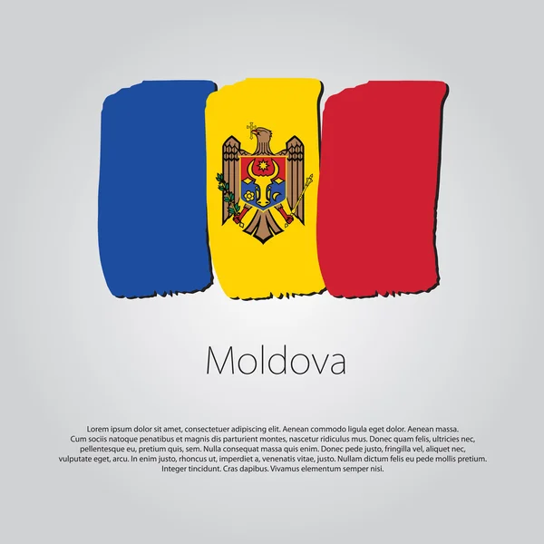 Moldova Bandera con líneas dibujadas a mano de colores en formato vectorial — Vector de stock