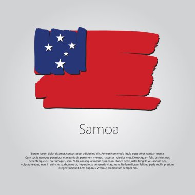 Renkli el çizgileri Vektör Biçiminde Samoa Bayrağı