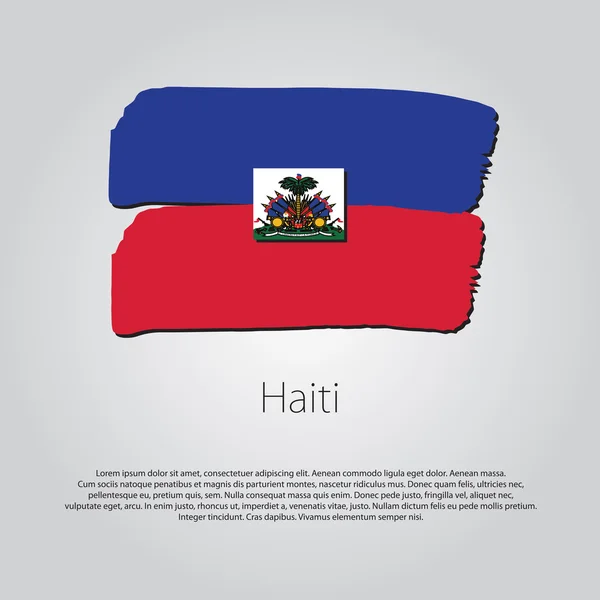 Haiti flagga med färgade hand dras linjer i vektorformat — Stock vektor