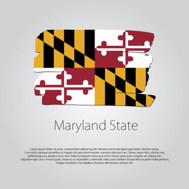 Maryland Devlet bayrağı renkli el ile çizilmiş çizgiler Vektör formatında