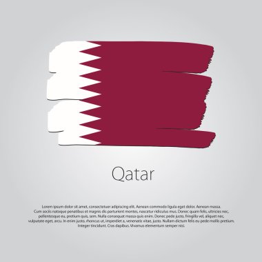 Renkli el çizgileri Vektör Biçiminde Katar Bayrağı