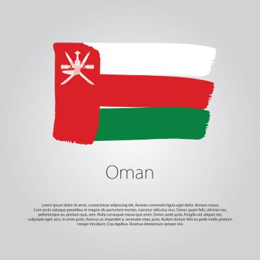 Renkli el çizgileri Vektör Biçiminde Umman Bayrağı
