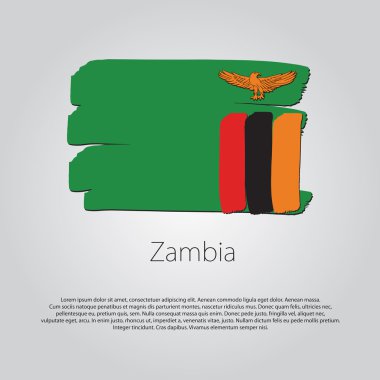 Vektör Biçiminde elle çizilmiş Zambiya Bayrağı