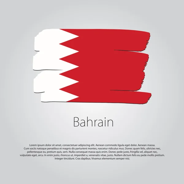 Bahrain Flagge mit farbigen, handgezeichneten Linien im Vektorformat — Stockvektor