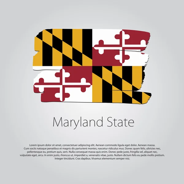 Maryland State Flag con líneas dibujadas a mano de color en formato vectorial — Archivo Imágenes Vectoriales