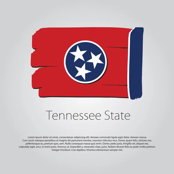 Tennessee State Flag met gekleurde hand getrokken lijnen in Vector Formaat — Stockvector